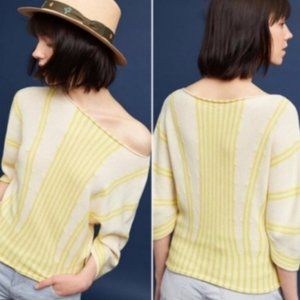 Yellow and White Striped Sweater from Anthroplogie
